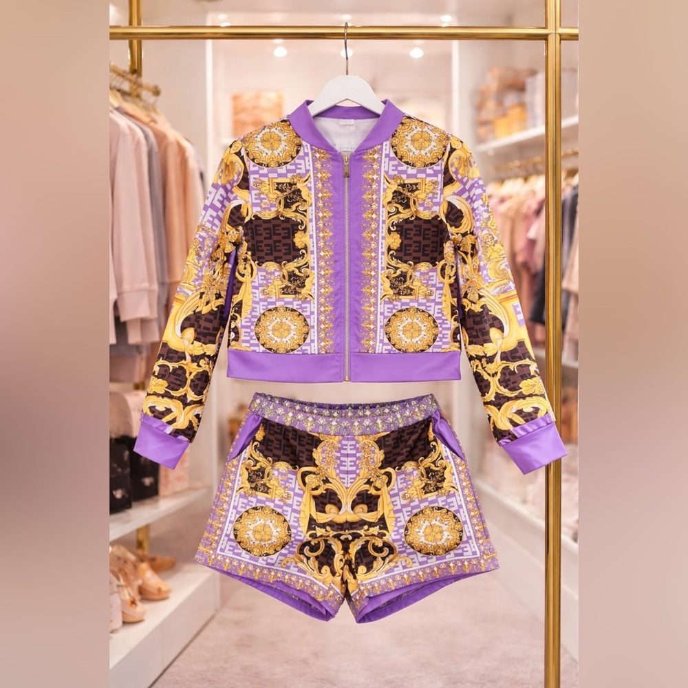 Lilac and Gold 2 piece set - Picture 3 of 12